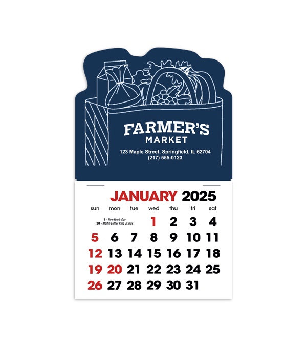 2-Color Stick Up Grid, English (14-Month) Grocery Bag