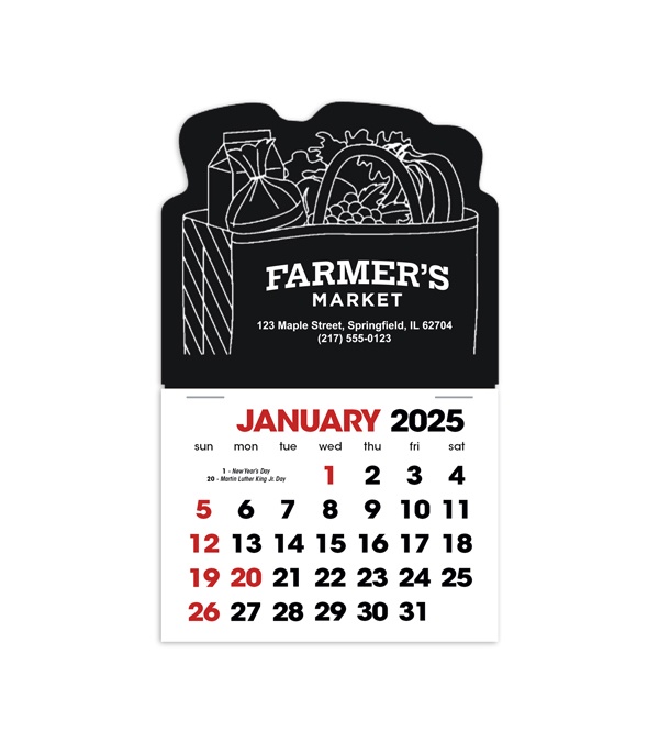 2-Color Stick Up Grid, English (14-Month) Grocery Bag