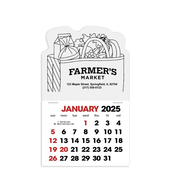 2-Color Stick Up Grid, English (14-Month) Grocery Bag