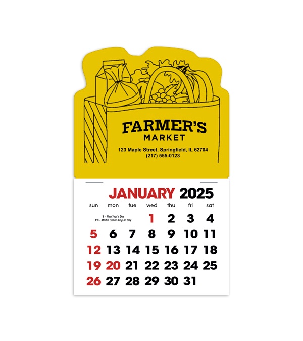2-Color Stick Up Grid, English (14-Month) Grocery Bag