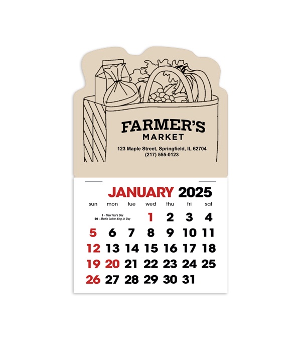 2-Color Stick Up Grid, English (14-Month) Grocery Bag