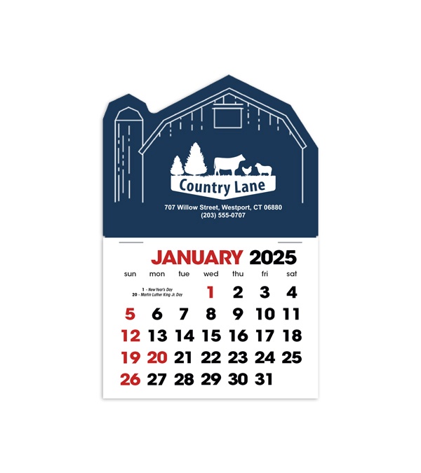 2-Color Stick Up Grid, English (14-Month) Barn