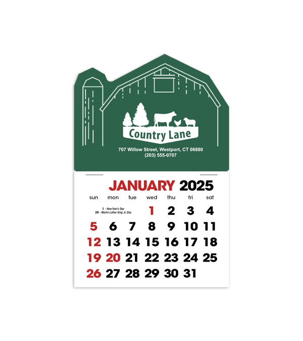 2-Color Stick Up Grid, English (14-Month) Barn