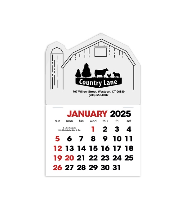 2-Color Stick Up Grid, English (14-Month) Barn