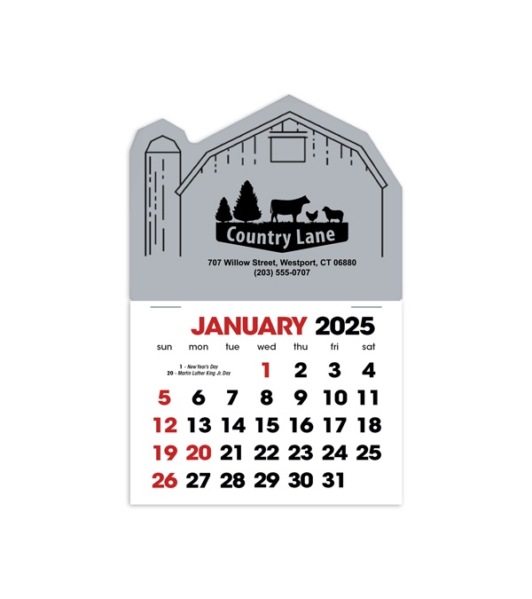 2-Color Stick Up Grid, English (14-Month) Barn