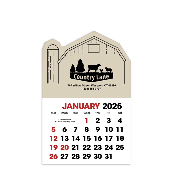 2-Color Stick Up Grid, English (14-Month) Barn