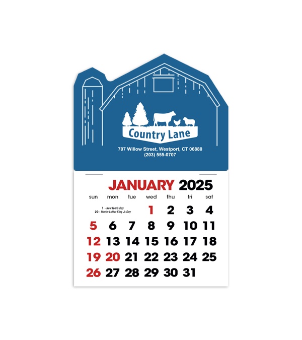2-Color Stick Up Grid, English (14-Month) Barn
