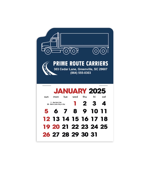 2-Color Stick Up Grid, English (14-Month) Left-Facing Tractor Trailer