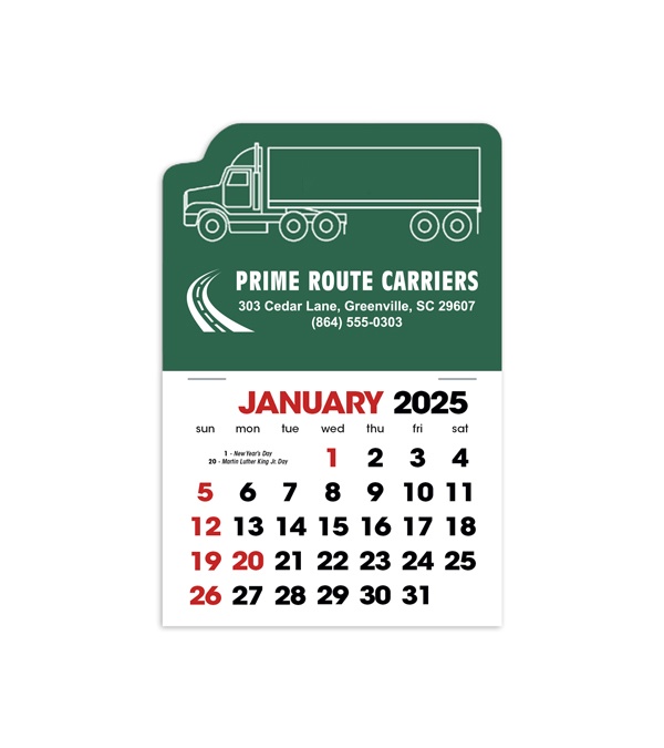 2-Color Stick Up Grid, English (14-Month) Left-Facing Tractor Trailer