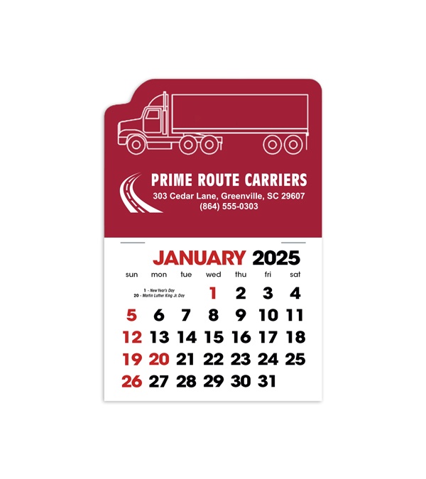 2-Color Stick Up Grid, English (14-Month) Left-Facing Tractor Trailer