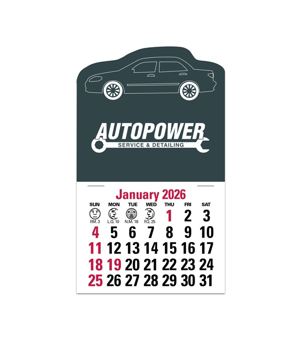 2-Color Stick Up Grid, English (13-Month) Car Shape 2026