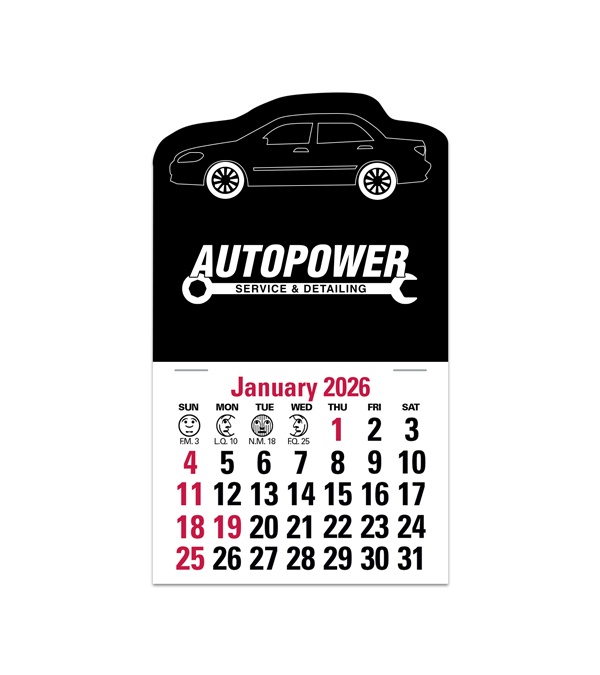 2-Color Stick Up Grid, English (13-Month) Car Shape 2026