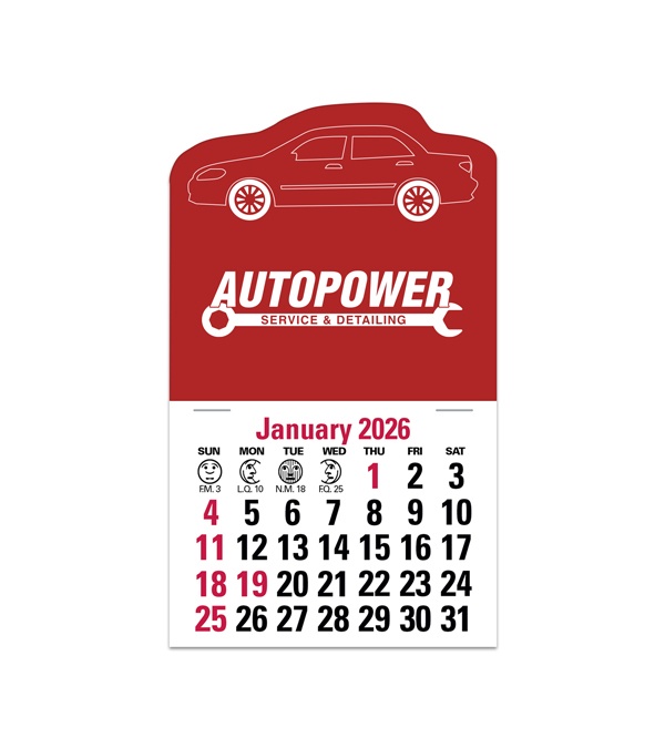 2-Color Stick Up Grid, English (13-Month) Car Shape 2026
