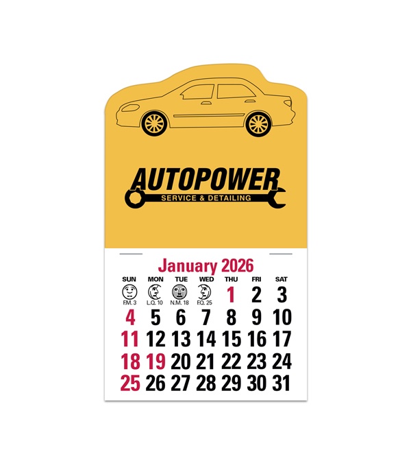 2-Color Stick Up Grid, English (13-Month) Car Shape 2026