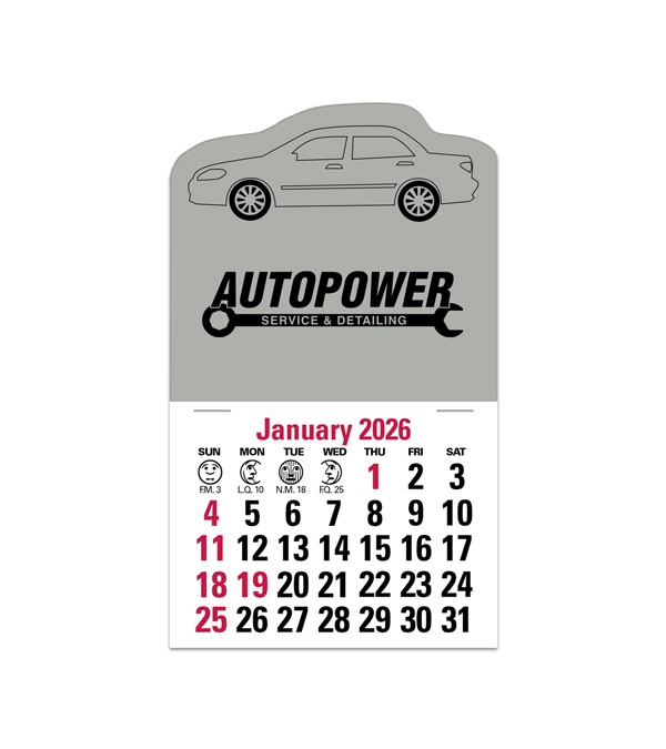 2-Color Stick Up Grid, English (13-Month) Car Shape 2026