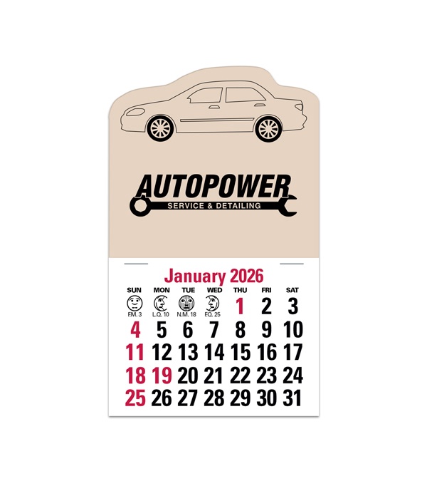 2-Color Stick Up Grid, English (13-Month) Car Shape 2026