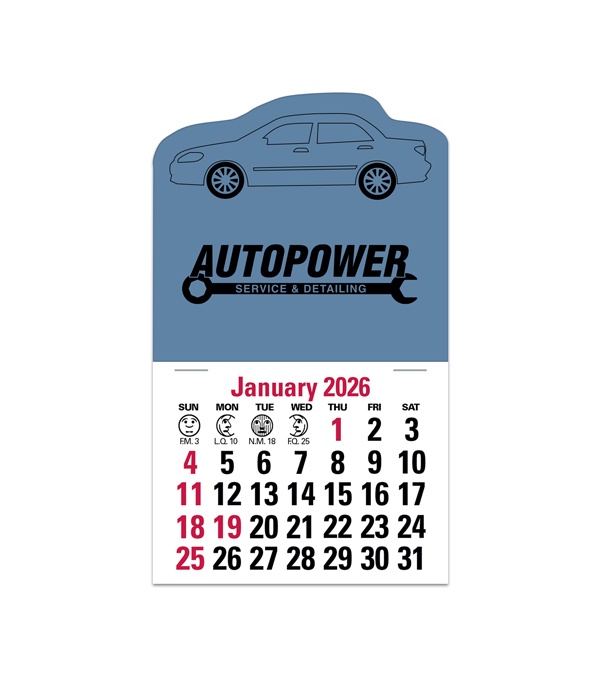 2-Color Stick Up Grid, English (13-Month) Car Shape 2026