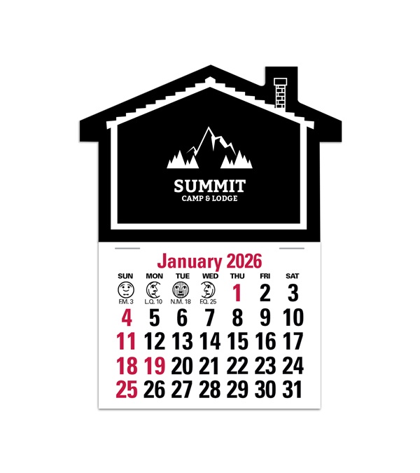2-Color Stick Up Grid, English (13-Month) House Shape 2026