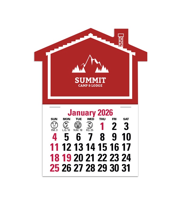 2-Color Stick Up Grid, English (13-Month) House Shape 2026