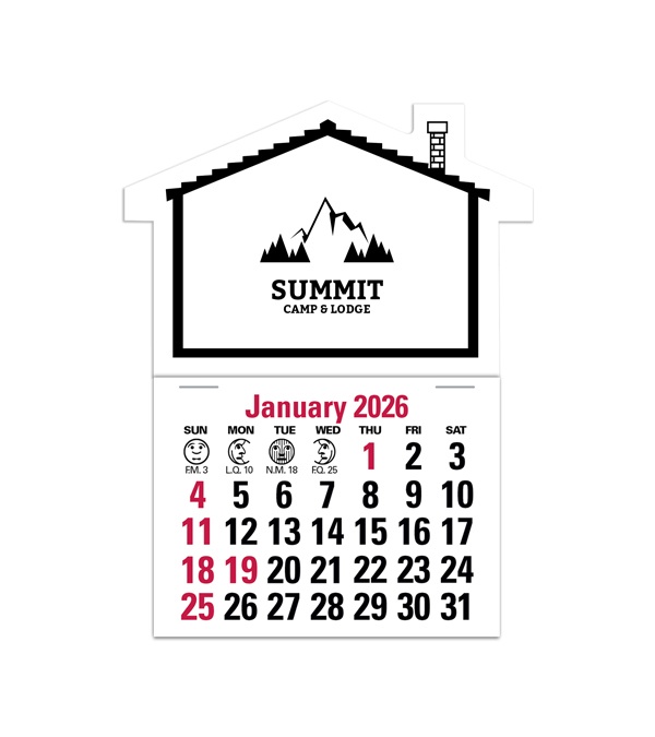 2-Color Stick Up Grid, English (13-Month) House Shape 2026
