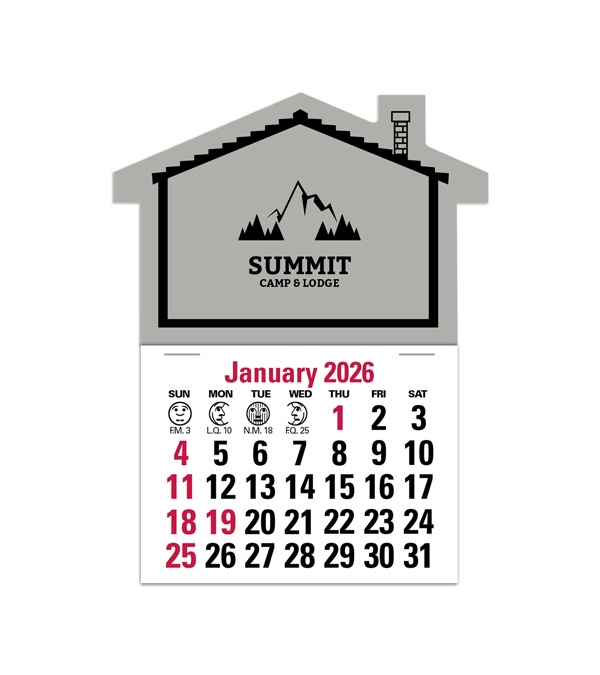 2-Color Stick Up Grid, English (13-Month) House Shape 2026