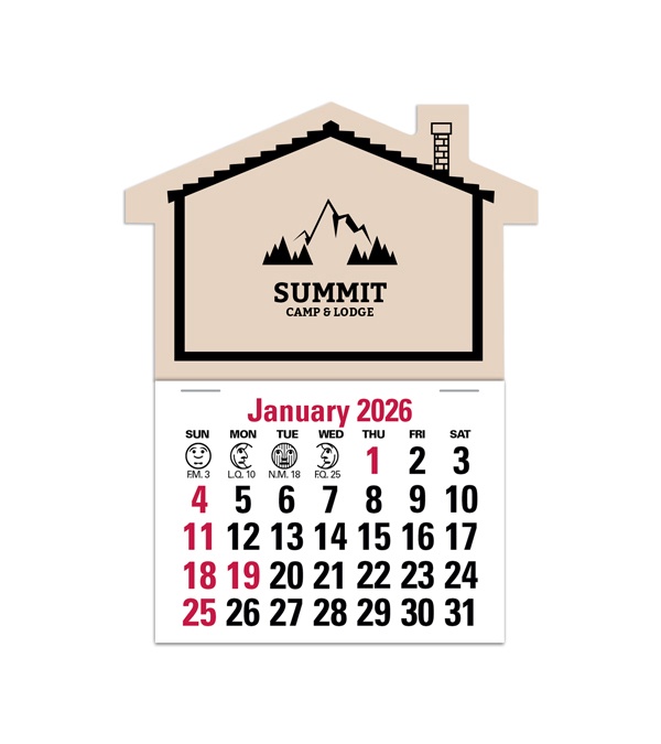 2-Color Stick Up Grid, English (13-Month) House Shape 2026