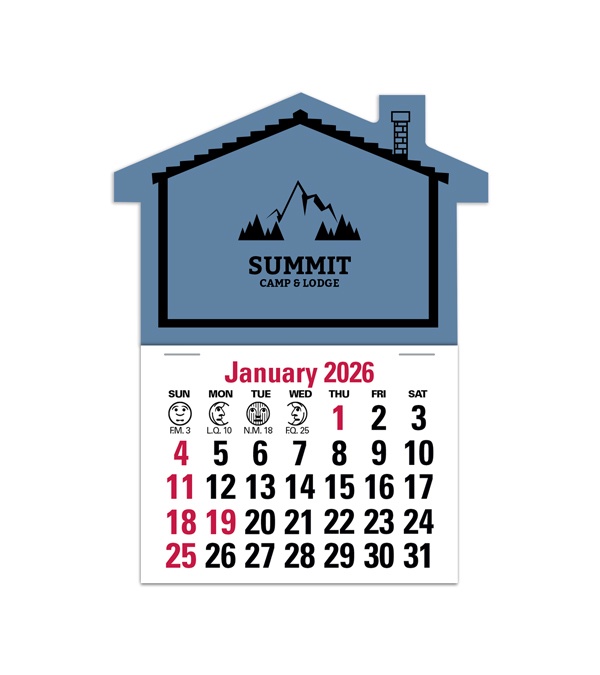 2-Color Stick Up Grid, English (13-Month) House Shape 2026