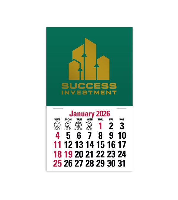2-Color Stick Up Grid, English (13-Month) Square Shape 2026