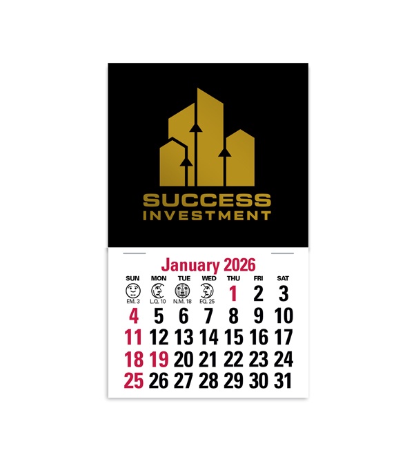 2-Color Stick Up Grid, English (13-Month) Square Shape 2026