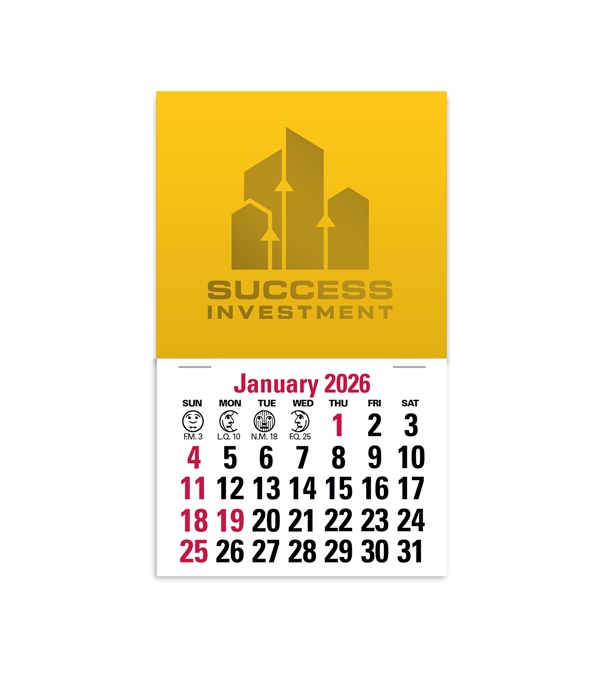 2-Color Stick Up Grid, English (13-Month) Square Shape 2026
