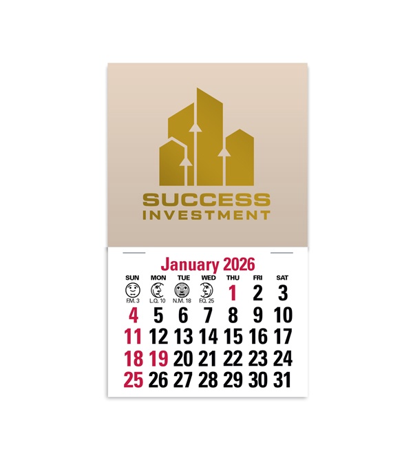 2-Color Stick Up Grid, English (13-Month) Square Shape 2026