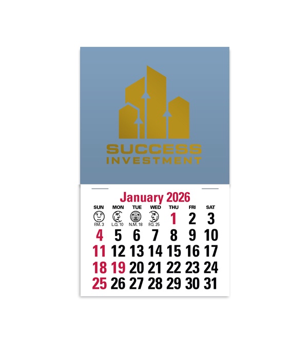 2-Color Stick Up Grid, English (13-Month) Square Shape 2026