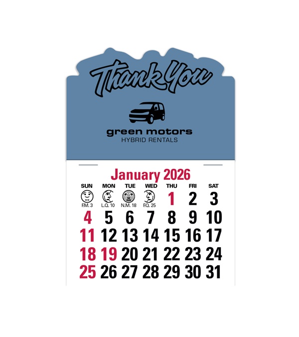 2-Color Stick Up Grid, English (13-Month) Thank You Shape 2026
