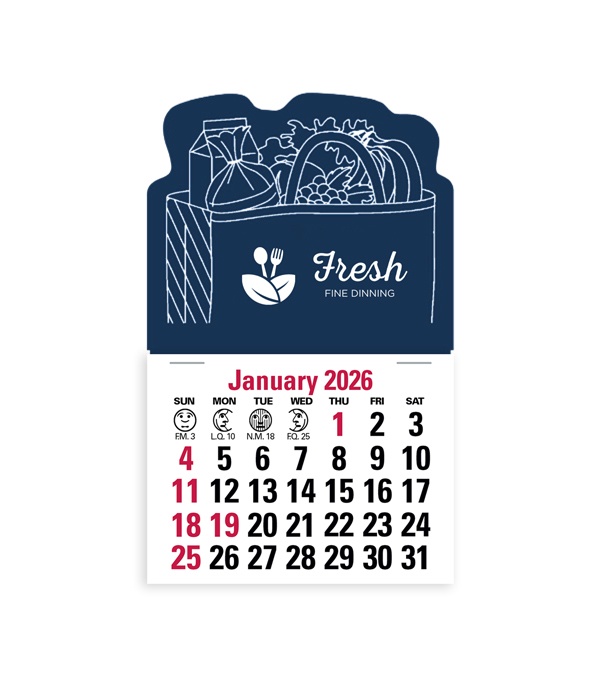 2-Color Stick Up Grid, English (13-Month) Grocery Bag 2026