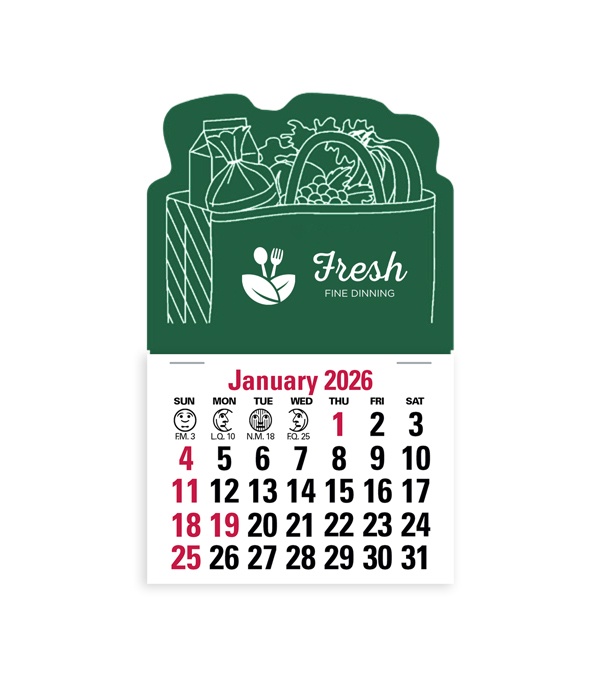 2-Color Stick Up Grid, English (13-Month) Grocery Bag 2026