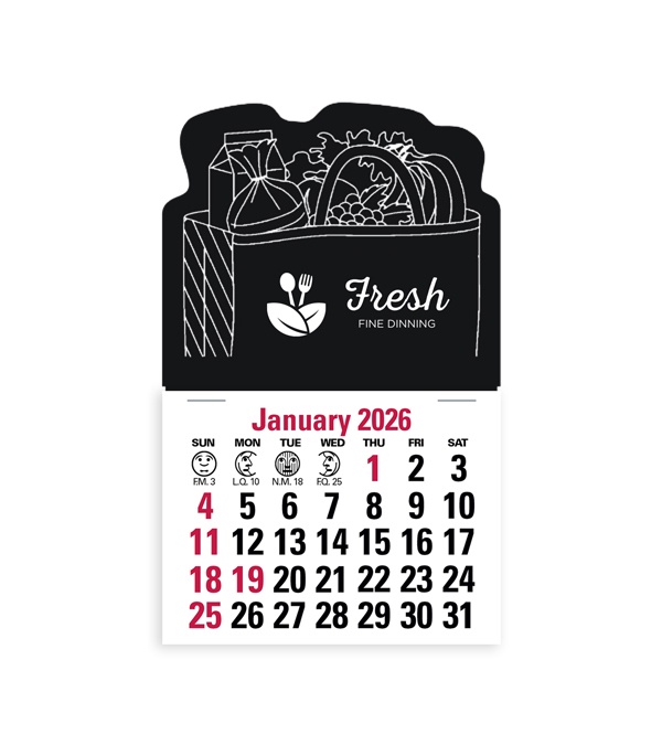 2-Color Stick Up Grid, English (13-Month) Grocery Bag 2026