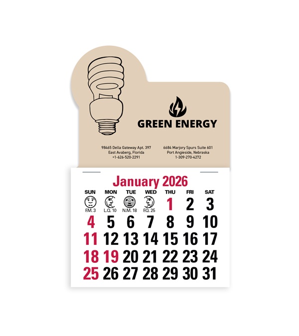 2-Color Stick Up Grid, English (13-Month) Fluorescent Light Bulb 2026
