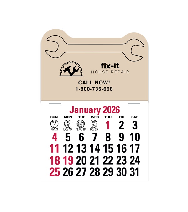 2-Color Stick Up Grid, English (13-Month) Wrench 2026