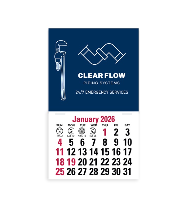 2-Color Stick Up Grid, English (13-Month) Pipe Wrench 2026