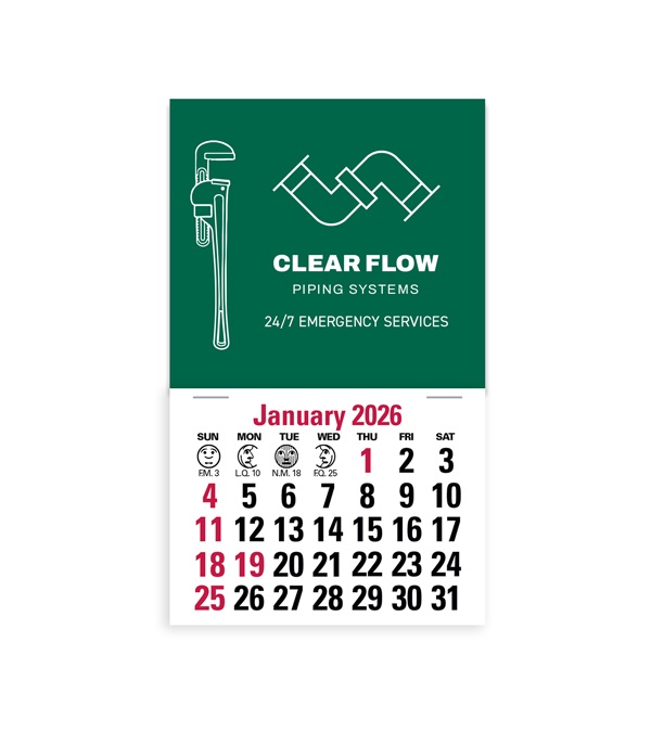 2-Color Stick Up Grid, English (13-Month) Pipe Wrench 2026