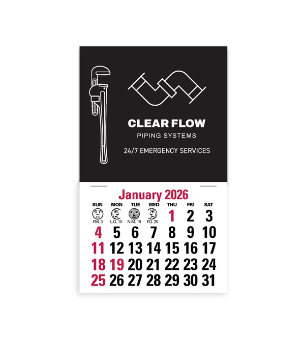 2-Color Stick Up Grid, English (13-Month) Pipe Wrench 2026