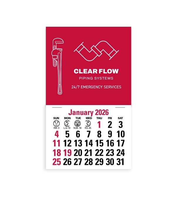 2-Color Stick Up Grid, English (13-Month) Pipe Wrench 2026