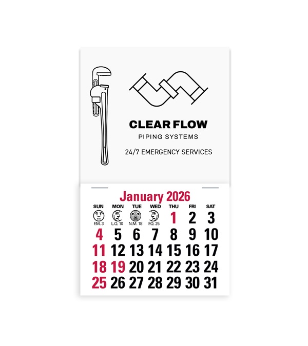 2-Color Stick Up Grid, English (13-Month) Pipe Wrench 2026