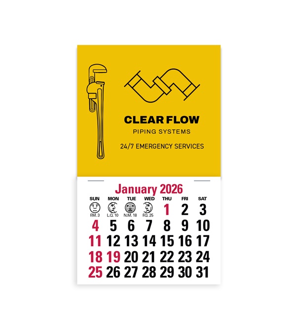 2-Color Stick Up Grid, English (13-Month) Pipe Wrench 2026