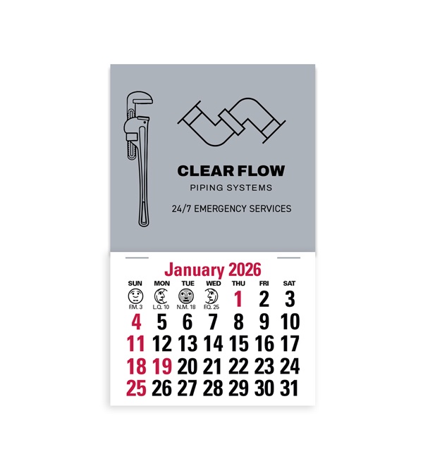 2-Color Stick Up Grid, English (13-Month) Pipe Wrench 2026