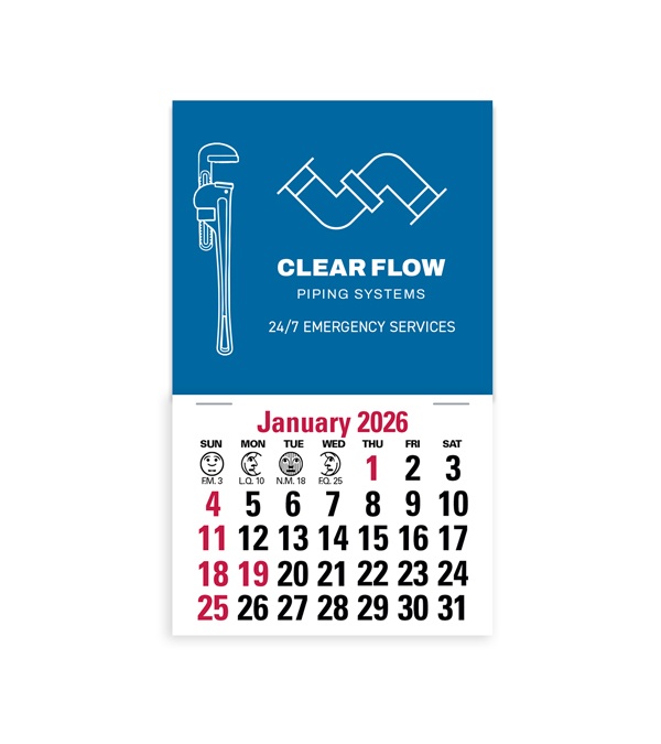 2-Color Stick Up Grid, English (13-Month) Pipe Wrench 2026