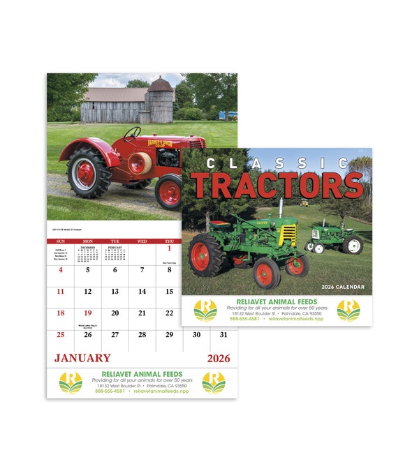 Classic Tractors Wall Calendar 2026