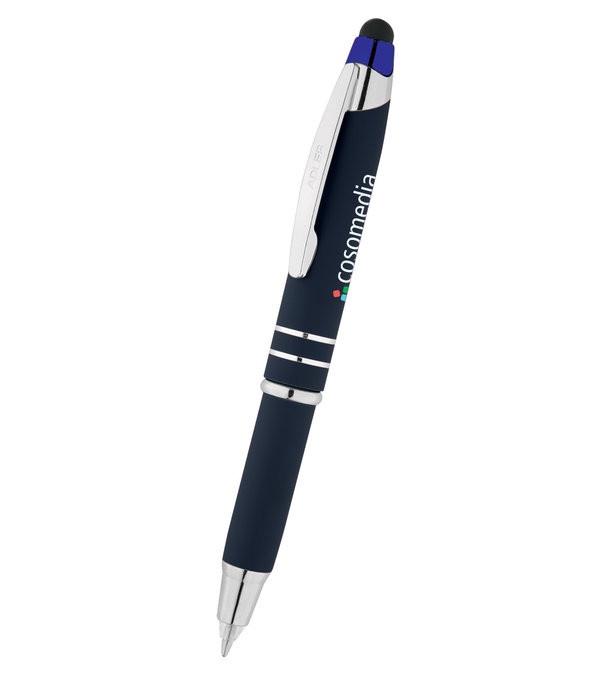 Lexi Soft Touch Lighted Tip Pen with Stylus - Full Color Imprint
