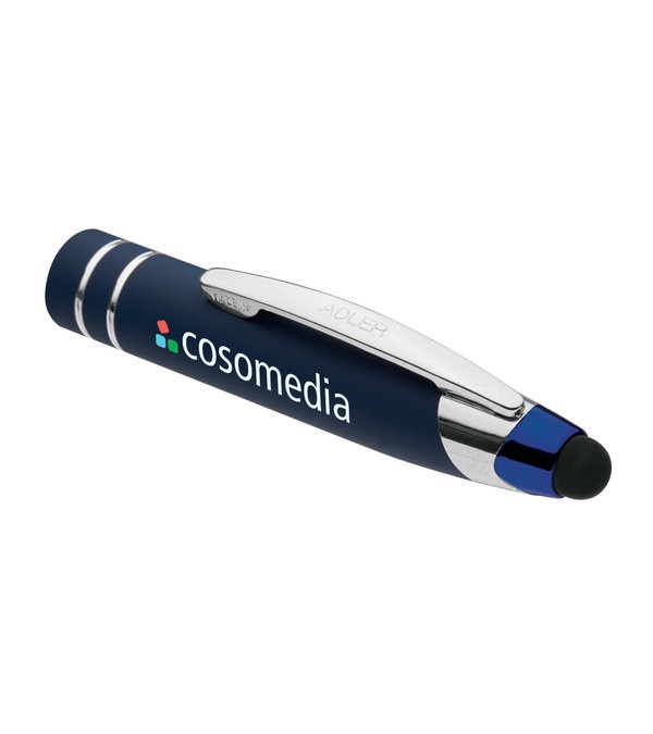 Lexi Soft Touch Lighted Tip Pen with Stylus - Full Color Imprint
