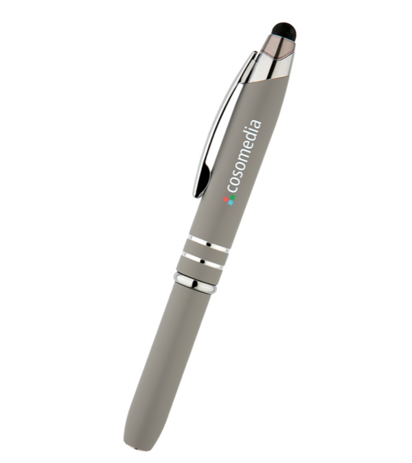 Lexi Soft Touch Lighted Tip Pen with Stylus - Full Color Imprint
